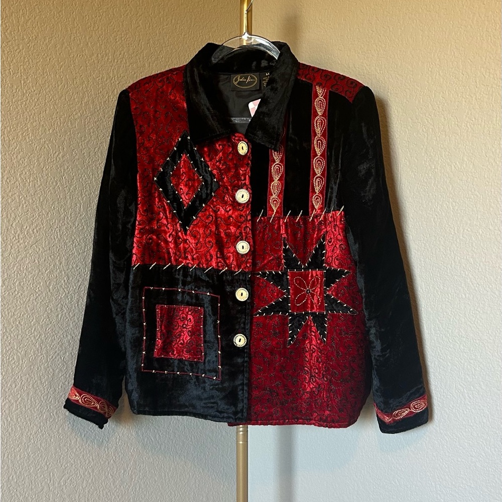 Julia Kim Vintage Red Patterned Blazer